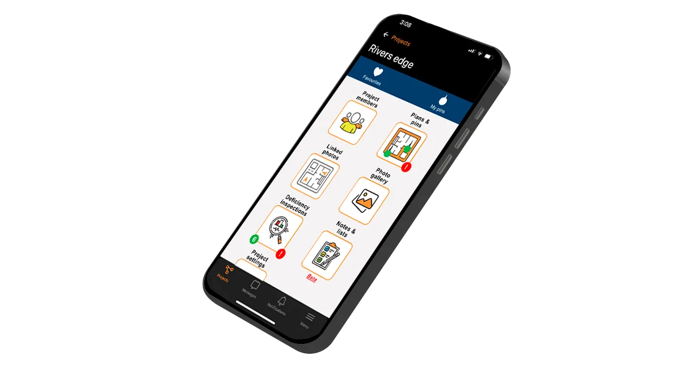 App Project dashboard screenshot